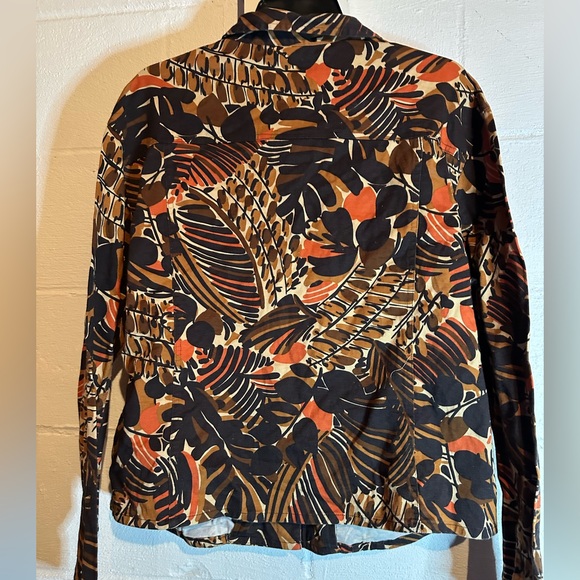 Vintage Company Collection brown, black & orange jacket/top w/pockets. Size 16 - Picture 5 of 5
